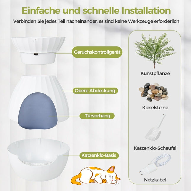Intelligente Katzentoilette mit elektronischer Geruchsentfernung und Sterilisation im Blumentopf-Stil