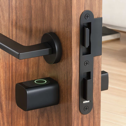 Smart Door Cylinder 5-in-1 with Fingerprint and App Unlock, NFC Card, Black