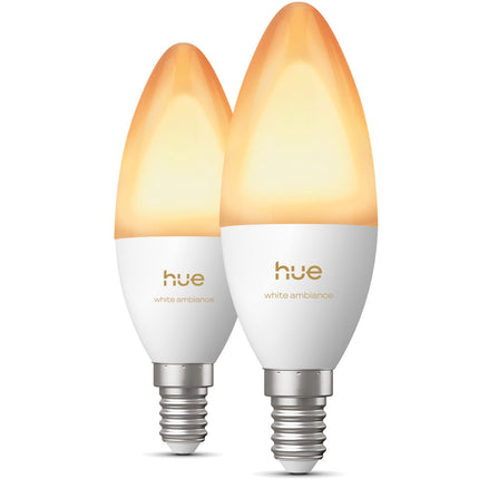 Smarte E14 Kerzenlampen, White Ambiance, Doppelpack