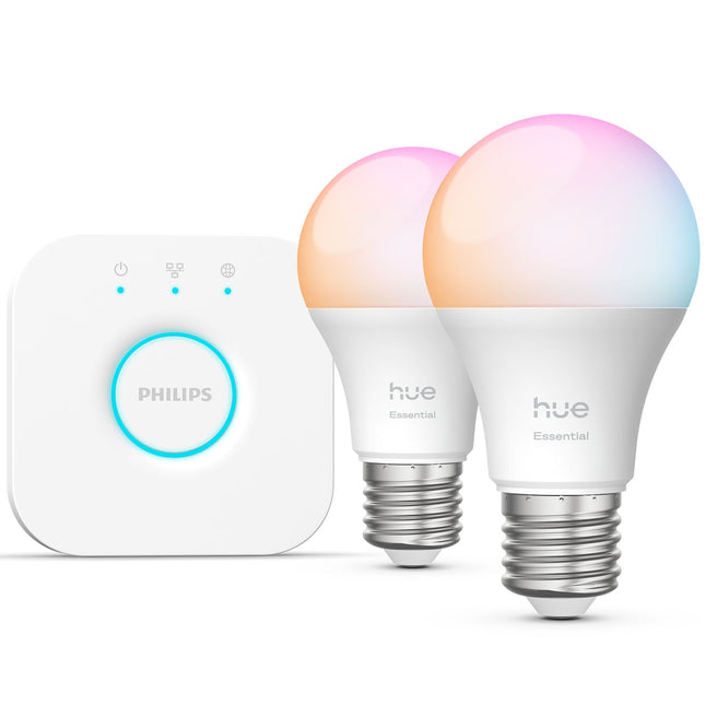 Smart Lighting Starter Kit, White & Color Ambiance, 2x E27 Lampen + Bridge