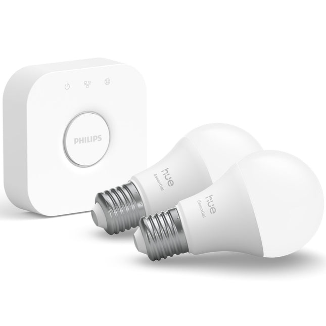 Smart Lighting Starter Kit, White & Color Ambiance, 2x E27 Lampen + Bridge