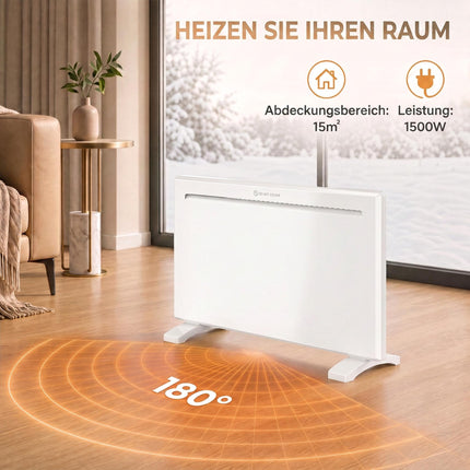 Smart Panel Heater 1500 W with WiFi App and 7-Day Timer, White, Frost Protection