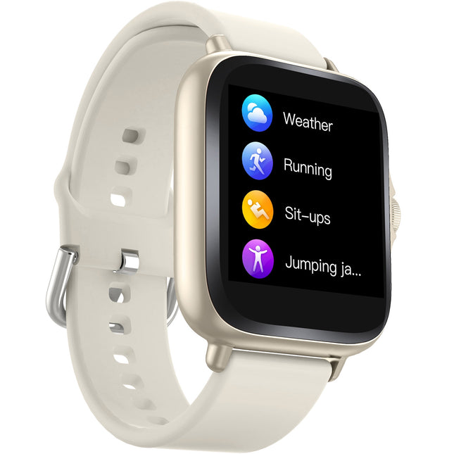 Smartwatch 1,44"-Display Herzfrequenzsensor Beige