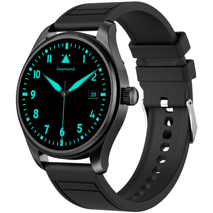 Smartwatch 1.32-Inch AMOLED, Round, Call Answering, Black