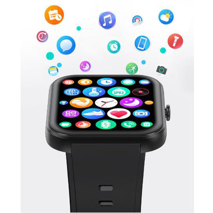 Chytré hodinky 1.96-Inch AMOLED, funkce volání, černá