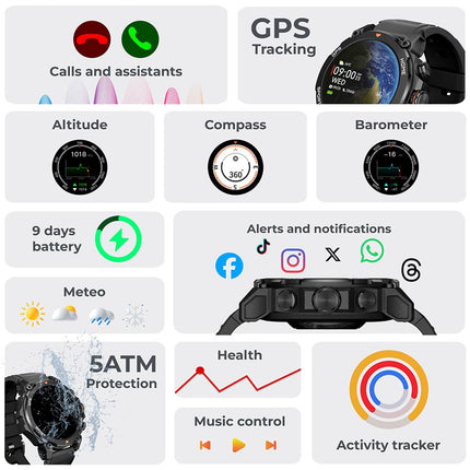 Smartwatch Explorer GPS - Schwarz
