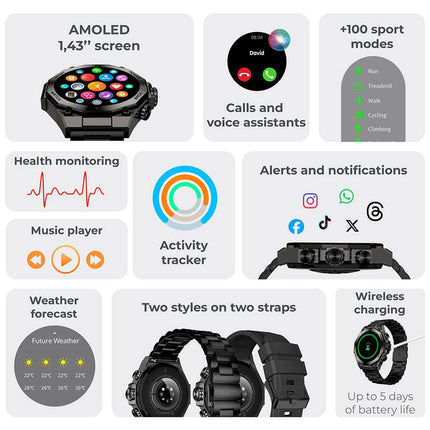 Smartwatch Titan - Schwarz
