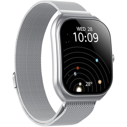Smartwatch with Milanese Mesh Band, Silver