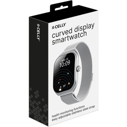 Smartwatch with Milanese Mesh Band, Silver