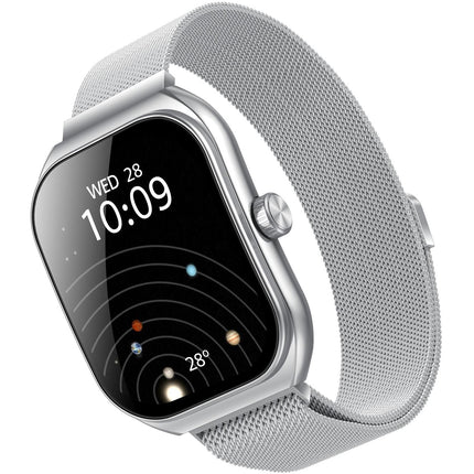 Smartwatch with Milanese Mesh Band, Silver