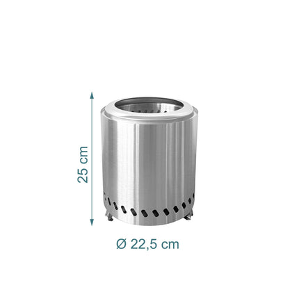 Rauchfreie Edelstahl-Tischfeuerstelle Ø22,5 cm