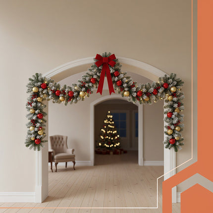 Schneebedeckte Weihnachtsgirlande, 270 cm, flexibles PVC