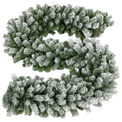 Schneebedeckte Weihnachtsgirlande, 270 cm, flexibles PVC