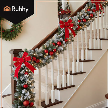 Schneebedeckte Weihnachtsgirlande, 270 cm, flexibles PVC