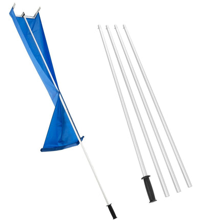 Snow Rake with 4-Piece Bar & Practical Wheels & Non-Slip Handle Roof Rake Silver