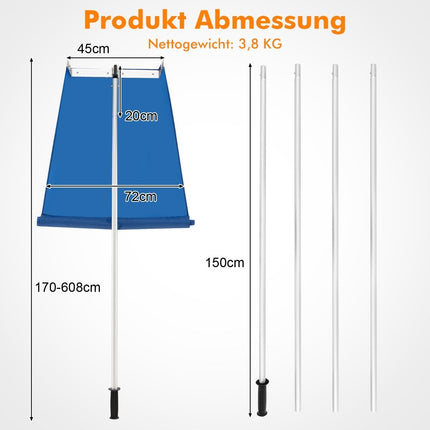 Snow Rake with 4-Piece Bar & Practical Wheels & Non-Slip Handle Roof Rake Silver