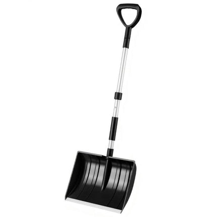 Snow Shovel, Lightweight D-Grip, Aluminum Edge, Black