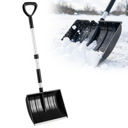 Snow Shovel, Lightweight D-Grip, Aluminum Edge, Black