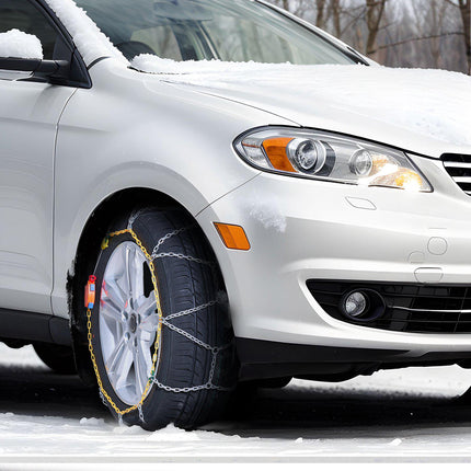 Snow Tire Chains, Manganese Steel, Set of 2, Auto Tighten