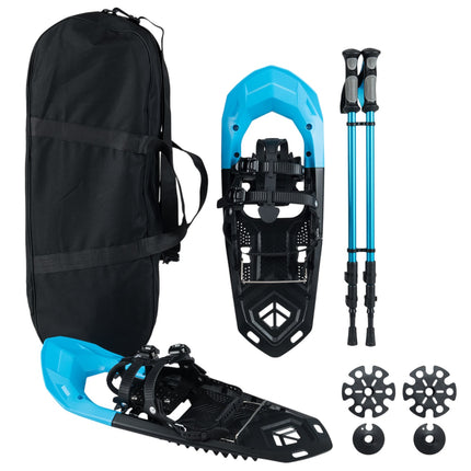 Schneeschuh-Set 62 cm mit Trekkingstöcken, 90 kg Tragkraft