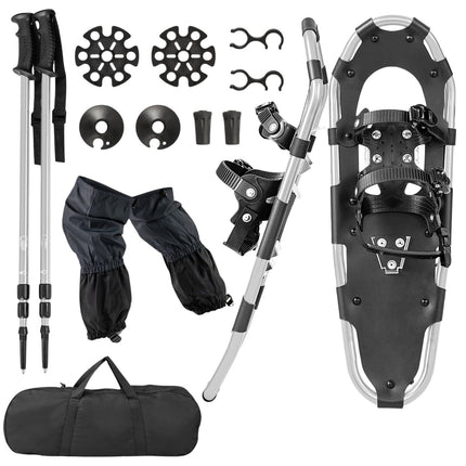 Snowshoes Set with Adjustable Poles, 78 cm, Silver
