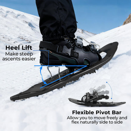Schneeschuhe mit Trekkingstöcken, 54cm, EU 35-40
