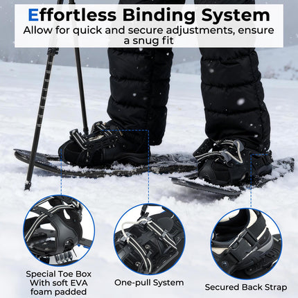 Schneeschuhe mit Trekkingstöcken, 54cm, EU 35-40