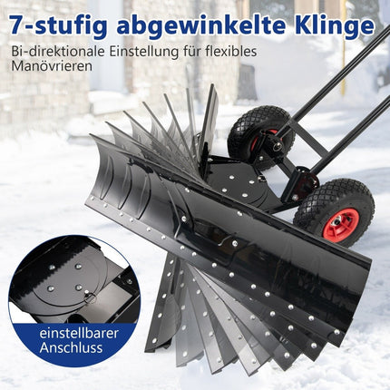 Snow shovel on wheels 91.5 cm working width, height adjustable & adjustable angle black