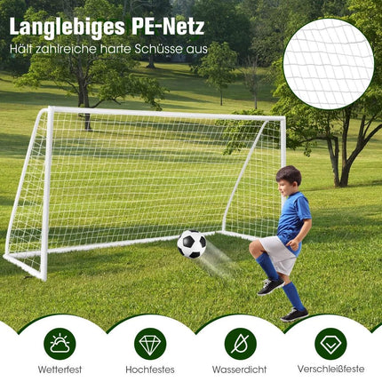 Fußballtor 365x182 cm mit robustem Netz und Heringen
