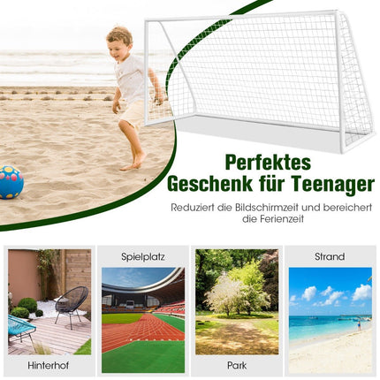 Fußballtor 365x182 cm mit robustem Netz und Heringen