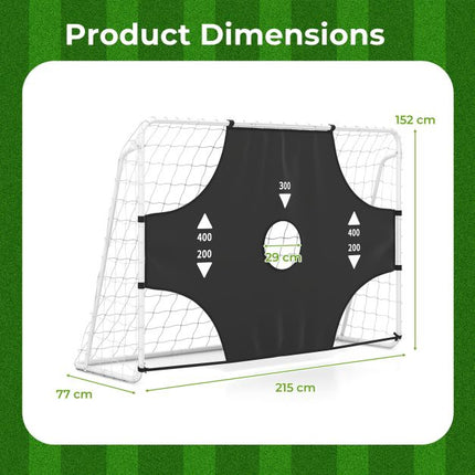 Soccer Goal With 5-Hole Target Wall, 215×152 cm