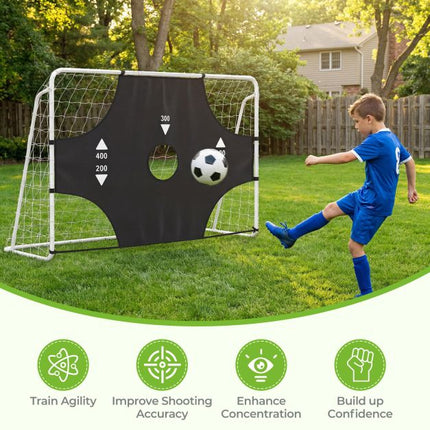 Soccer Goal With 5-Hole Target Wall, 215×152 cm