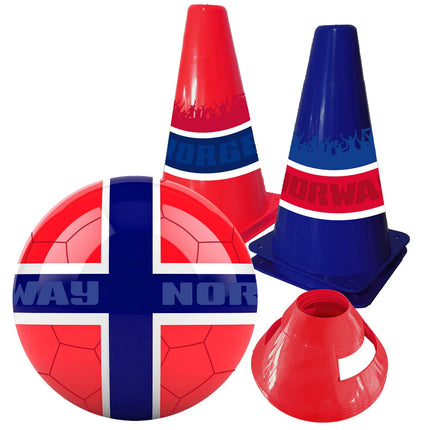 Fußballset mit Ball und Hütchen – Norwegen-Design