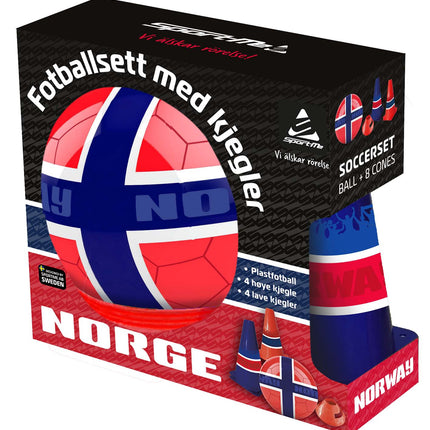 Fußballset mit Ball und Hütchen – Norwegen-Design