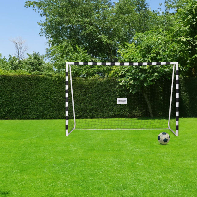 Voetbaldoel in wit metaal XXL