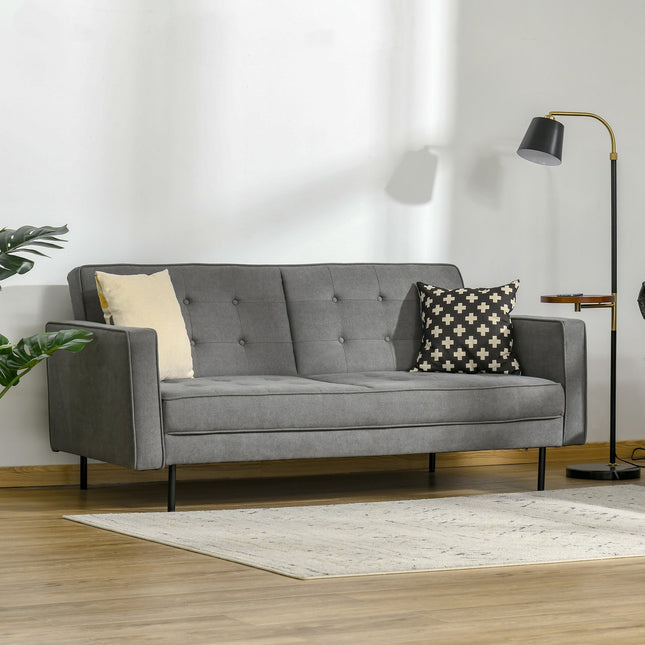 Umwandelbares 3-Sitzer Schlafsofa, verstellbar, Vintage Grau