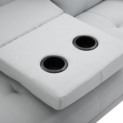 Light gray sofa bed in linen, 3-seater, 181x77x72 cm