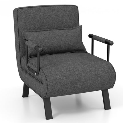Schlafsofa, klappbar, verstellbar, Schlafsofa, Schlafcouch mit Rückenlehne, Dunkelgrau