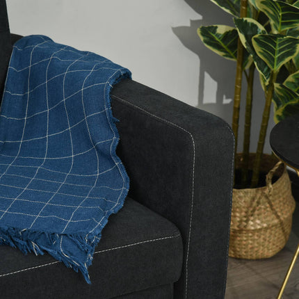 Black 2-seater folding sofa bed in fabric with sleep function