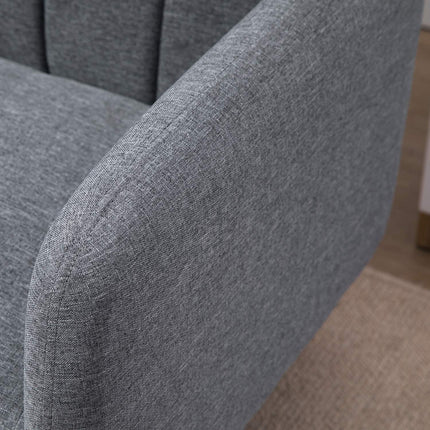 Folding sofa bed, 2-seater, gray linen-like fabric