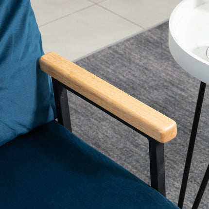 Blaues Samtschlafsofa, verstellbare Rückenlehne, klappbares Design