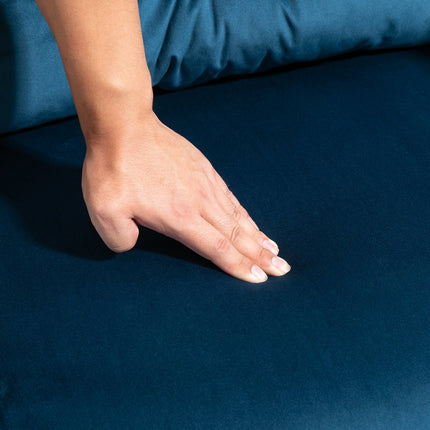 Blaues Samt Schlafsofa – Verstellbare Rückenlehne, 63x73x81cm