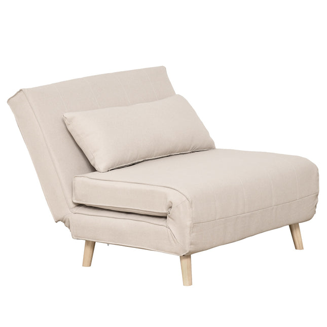 Klappbares Schlafsofa mit verstellbarer Rückenlehne, Leinenoptik