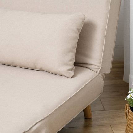 Klappbares Schlafsofa mit verstellbarer Rückenlehne, Leinenoptik