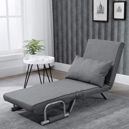 Graues 3-in-1 Schlafsofa, Gästebett & Récamiere 65x69x80 cm