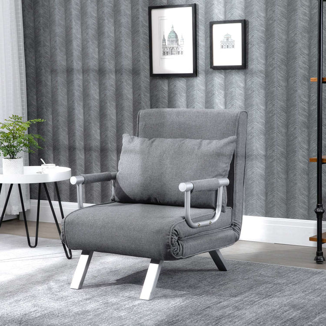 Graues 3-in-1 Schlafsofa, Gästebett & Récamiere 65x69x80 cm