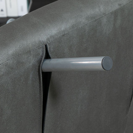 Graues Schlafsofa aus Kunstleder - 3-in-1 Gästebett, Récamiere