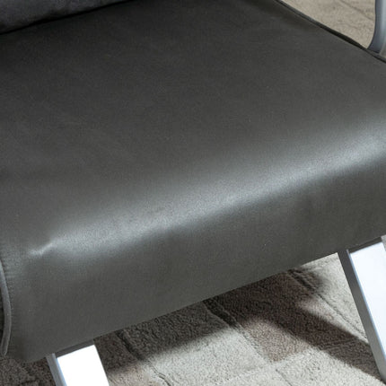 Graues Schlafsofa aus Kunstleder - 3-in-1 Gästebett, Récamiere