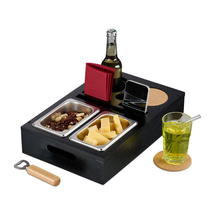 Snack-Ablage für Sofa mit Untersetzern und Getränkehaltern