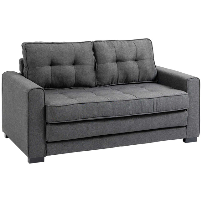 Graues Leinen Touch Schlafsofa mit Schlaffunktion